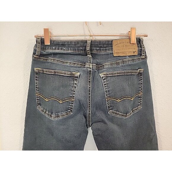 American Eagle Jeans Mens 28x32 Slim Straight Extreme Flex 4 Dark Wash Fit 28x31 - Picture 4 of 5